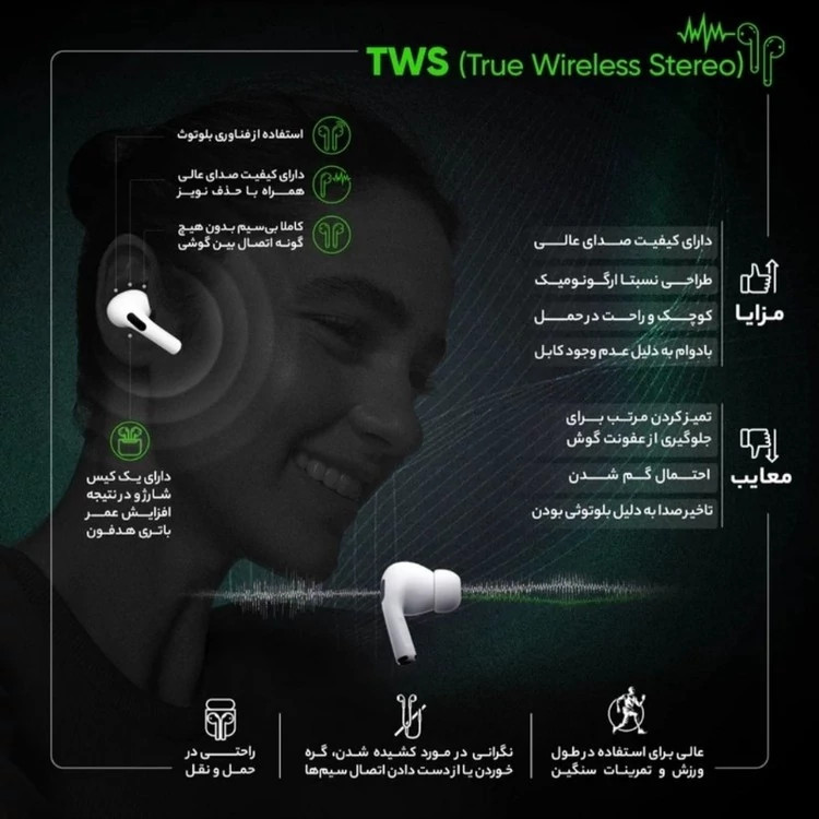 هندزفری بیسیم AirPods Pro 2 طرح اپل فول امکانات با قیمت مناسب