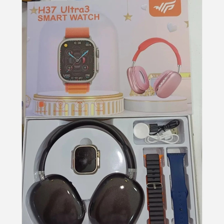 ساعت هوشمند Ultra 3 با لوازم کامل و هدفون ارسال سریع
