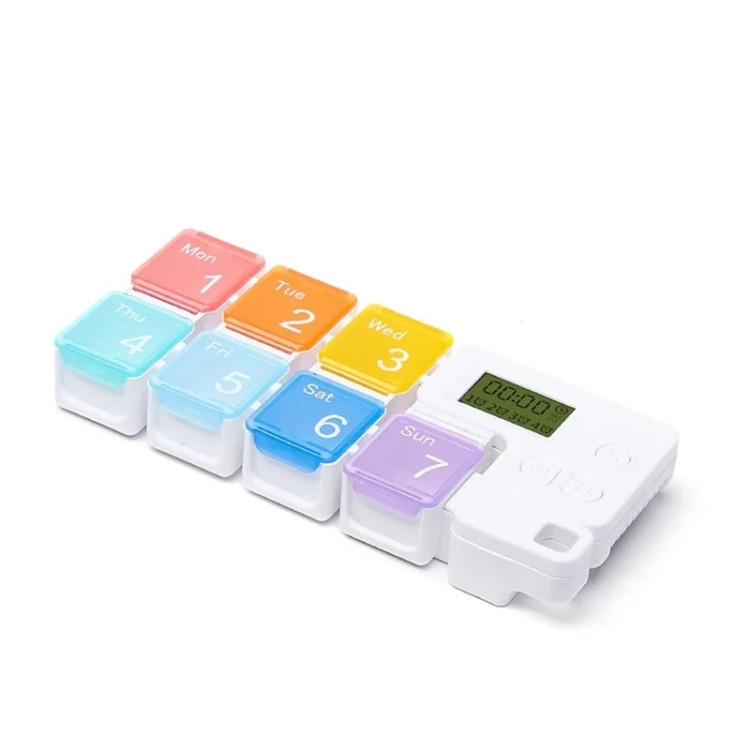 نظم دهنده دارو هوشمند هفتگی با محفظه روزانه رنگی